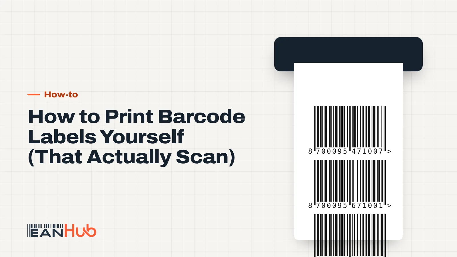 Desktop thermal label printer printing EAN-13 barcode labels